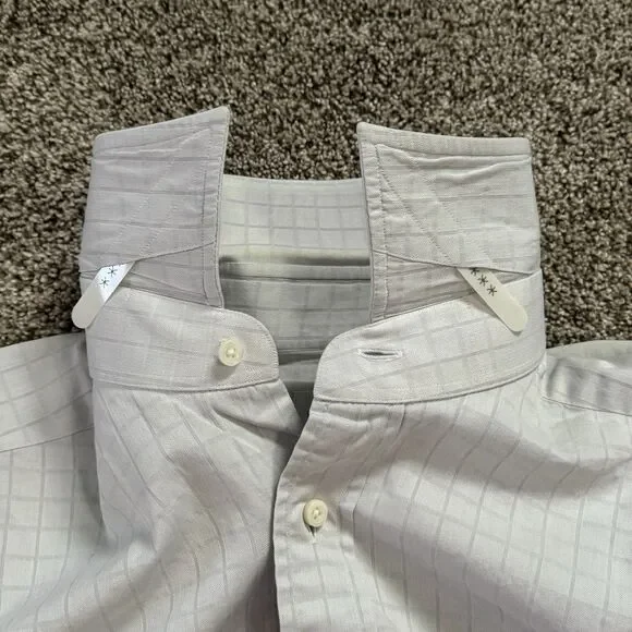 Ermenegildo Zegna Comfort Fit Dress Shirt Check Men’s Size 41/16 Large - Picture 6 of 12
